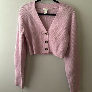 Women's Cropped Pink Sweater